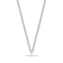 Silver T-Bar Pendant Curb Chain Necklace/Bracelet