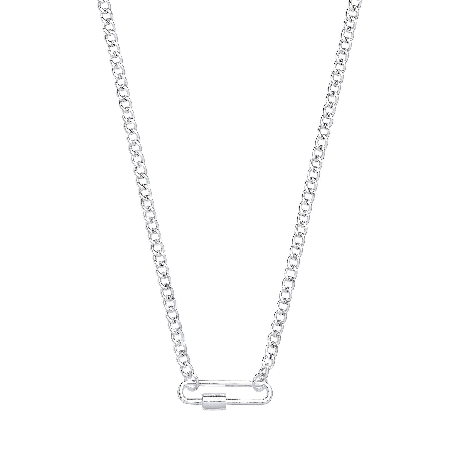 Silver Screw Clasp Paper Clip Necklace/Bracelet - Silver