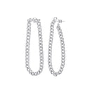 Silver Curb Chain Drop Ear Cuff