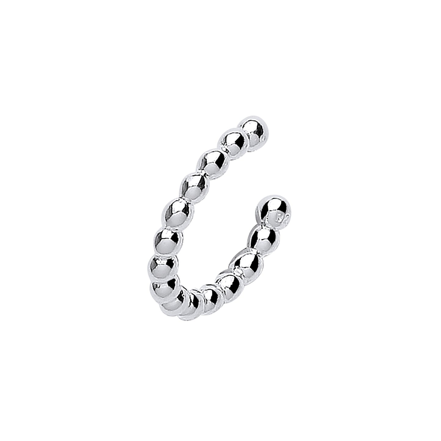 Silver Bead Cuff Earring - Silver