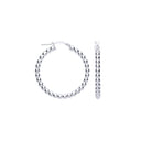 Silver Bead 31mm Hoop Earrings