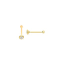 9ct Yellow Gold Round Cubic Zirconia Nose Pin Stud