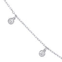 White Gold Dangling Cubic Zirconias Diamond by the Yard 17"Necklace/07" Bracelet