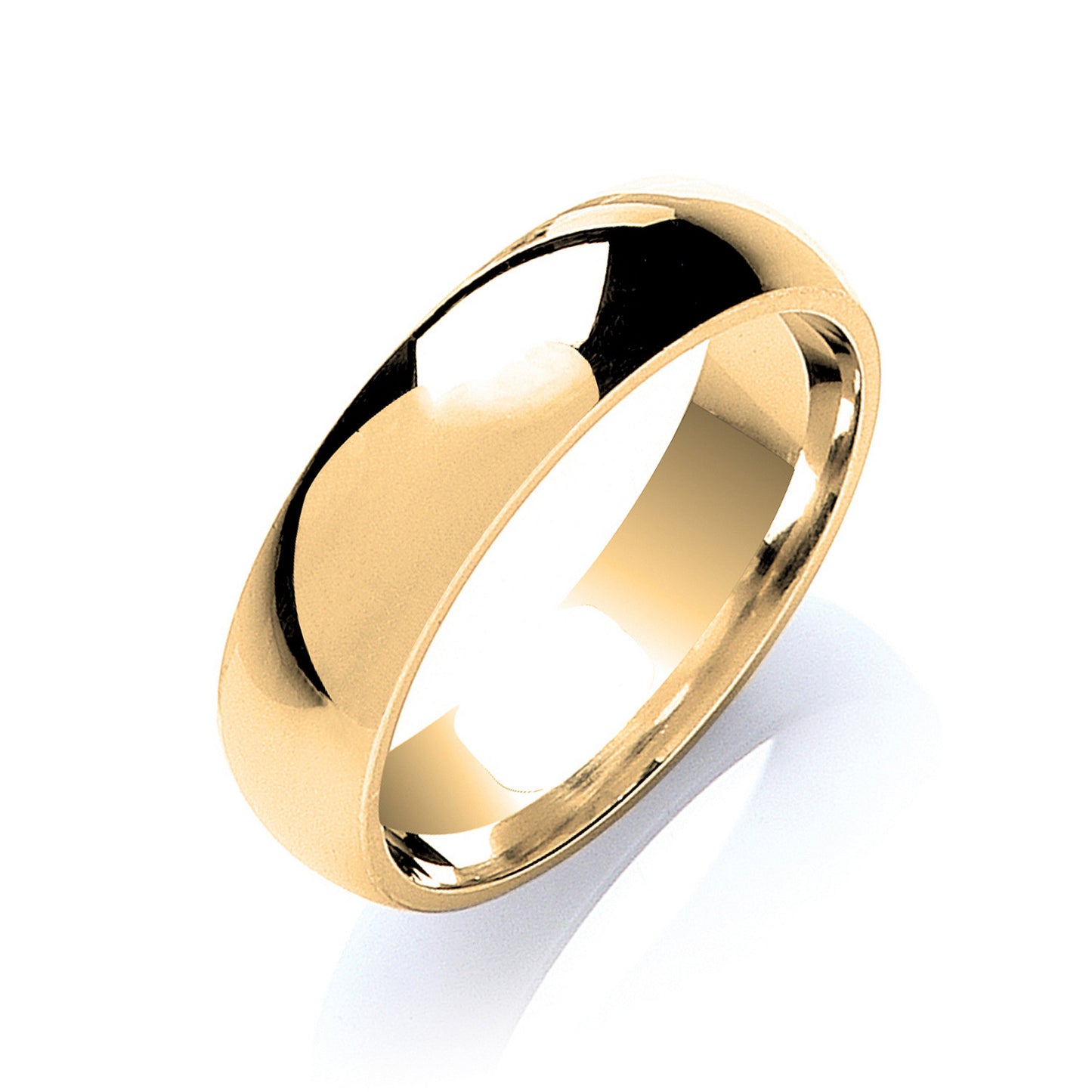 6mm Court Shape Wedding Band - Platinum