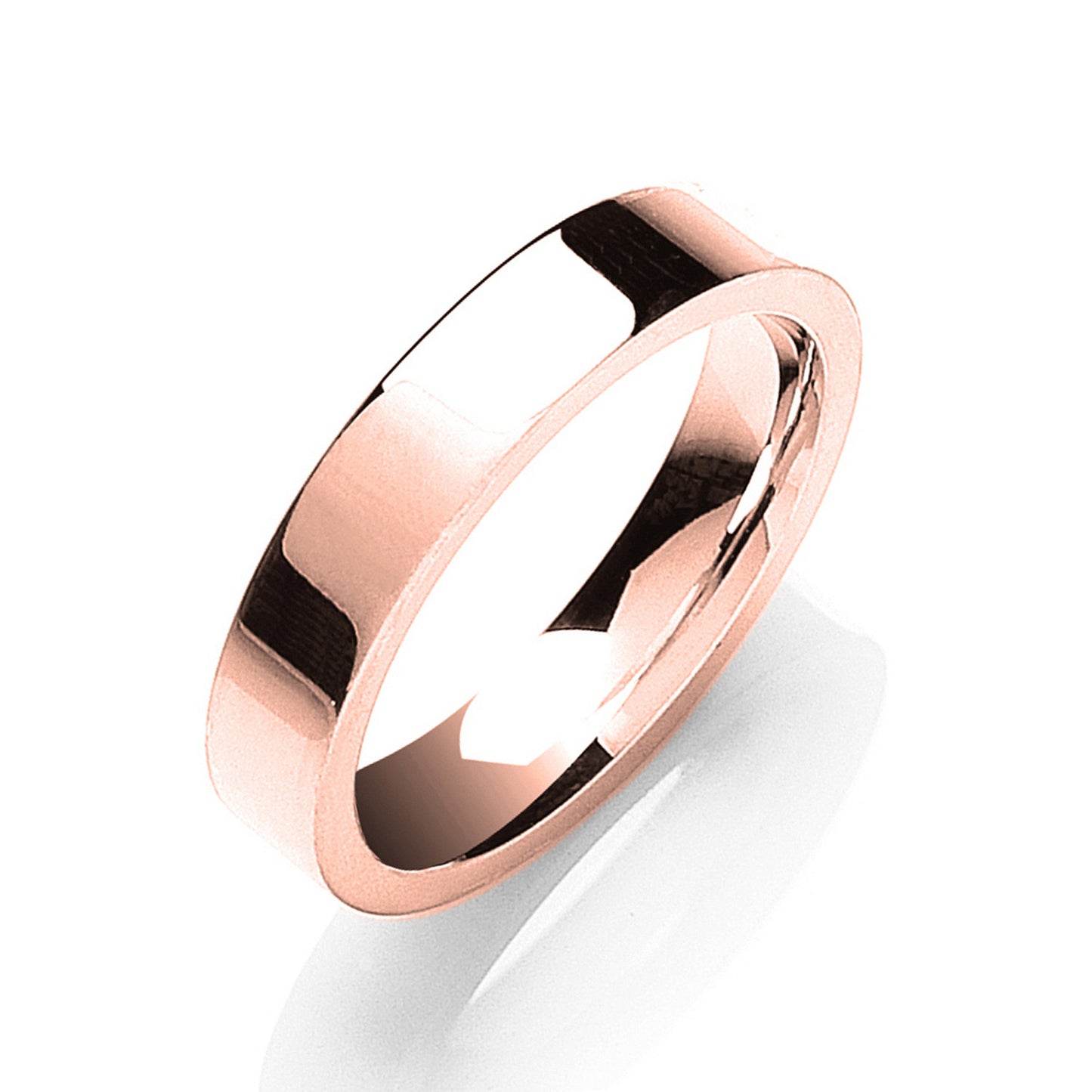 4mm Flat Court Shape Wedding Band - Platinum