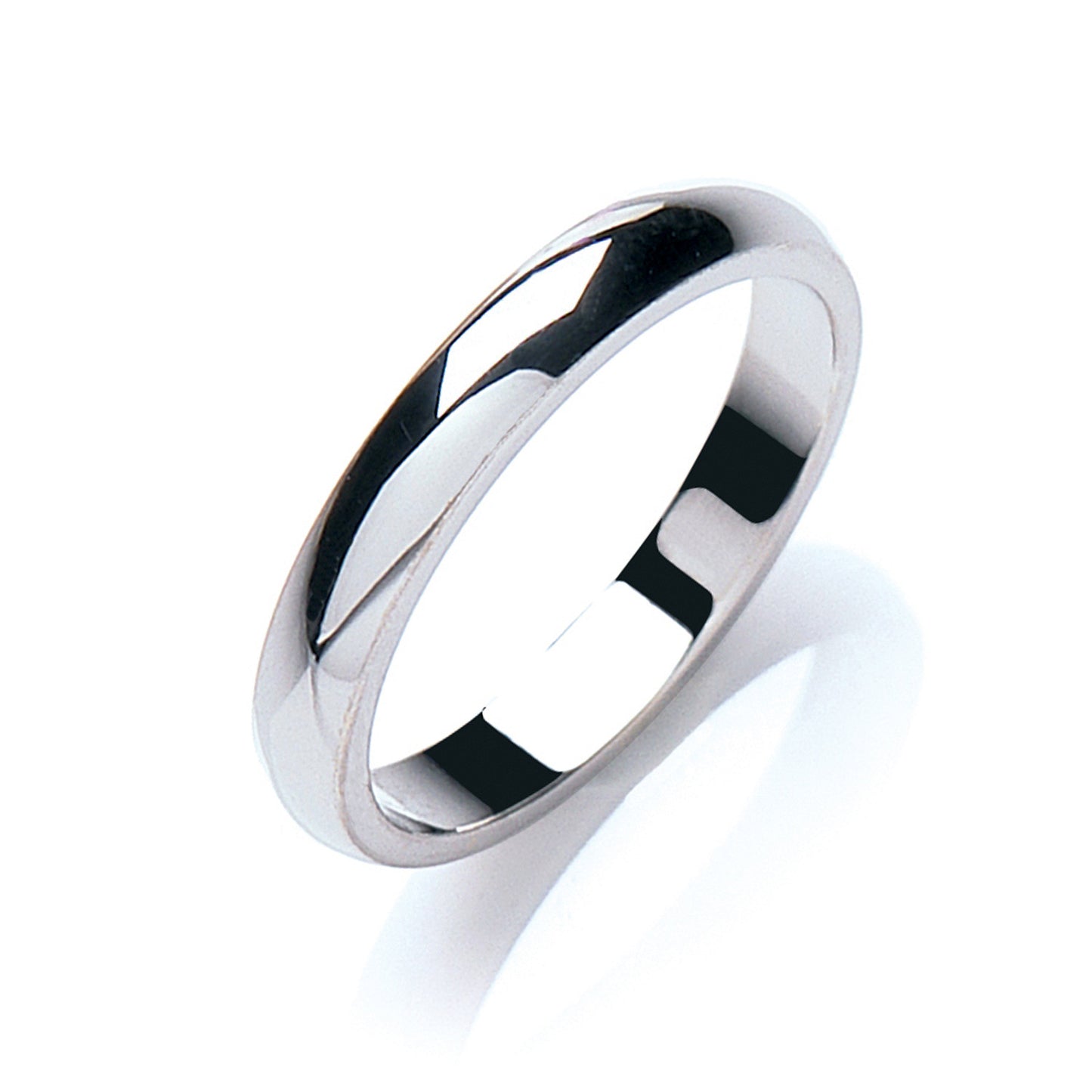 3mm Plain D-Shape Wedding Band - Palladium 950
