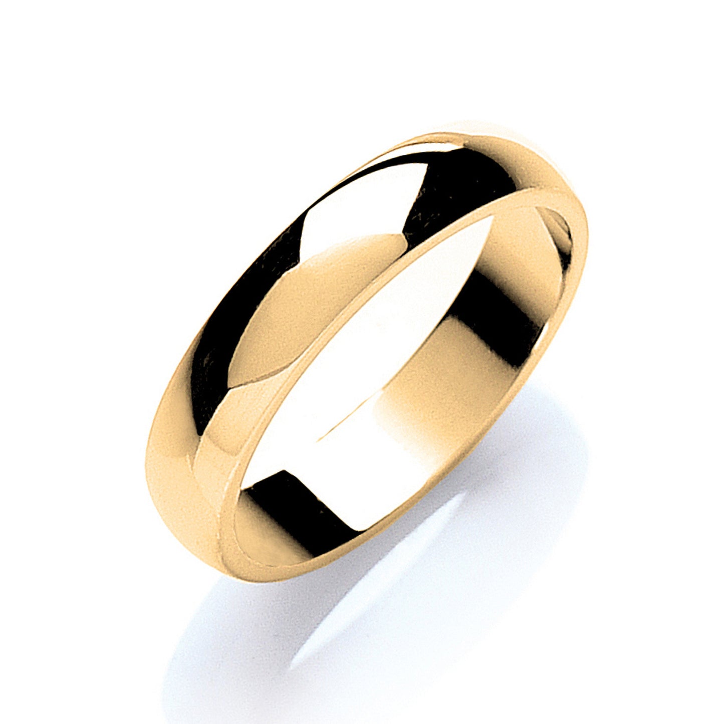 4mm Plain D-Shape Wedding Band - Platinum