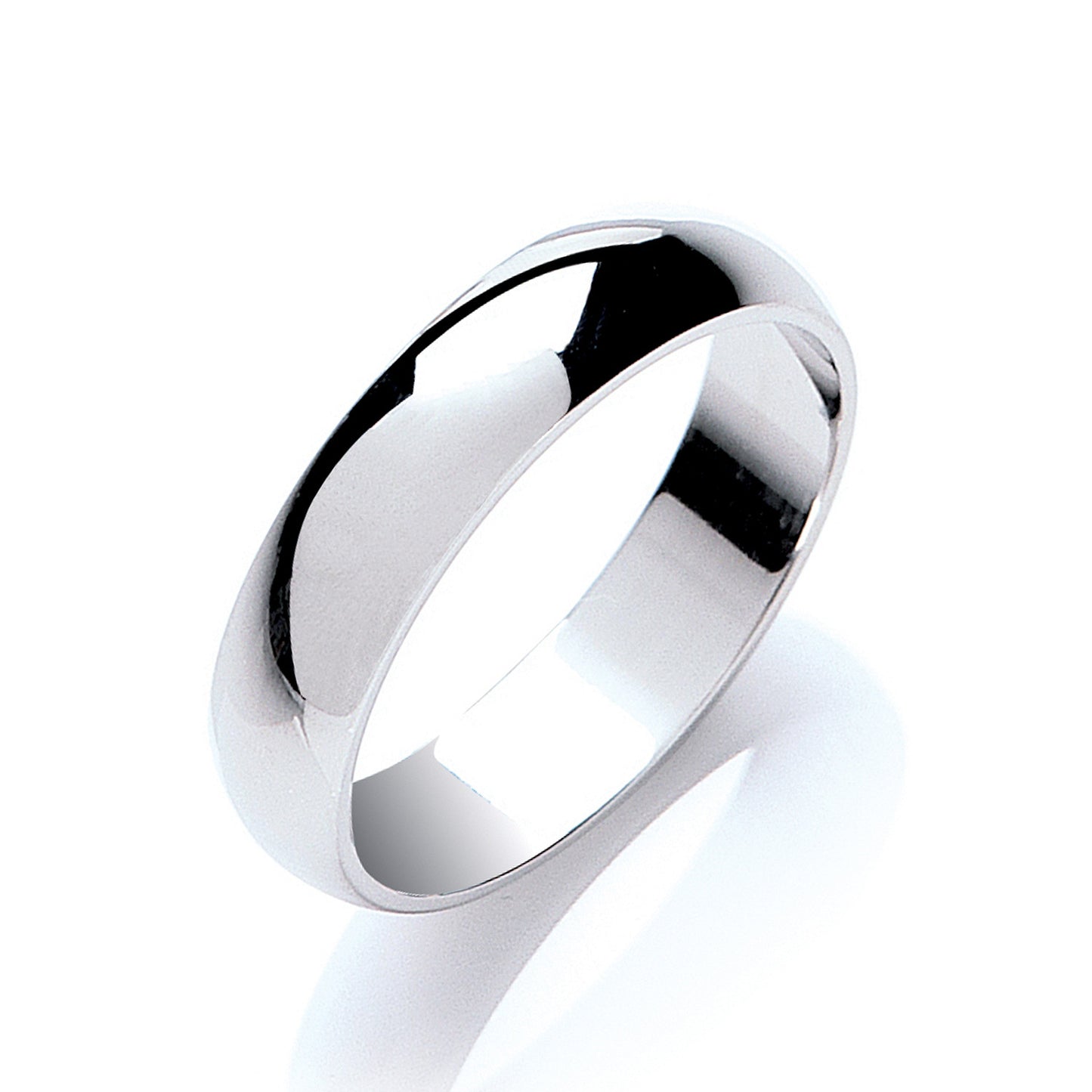 5mm Plain D-Shape Wedding Band - 9ct Gold