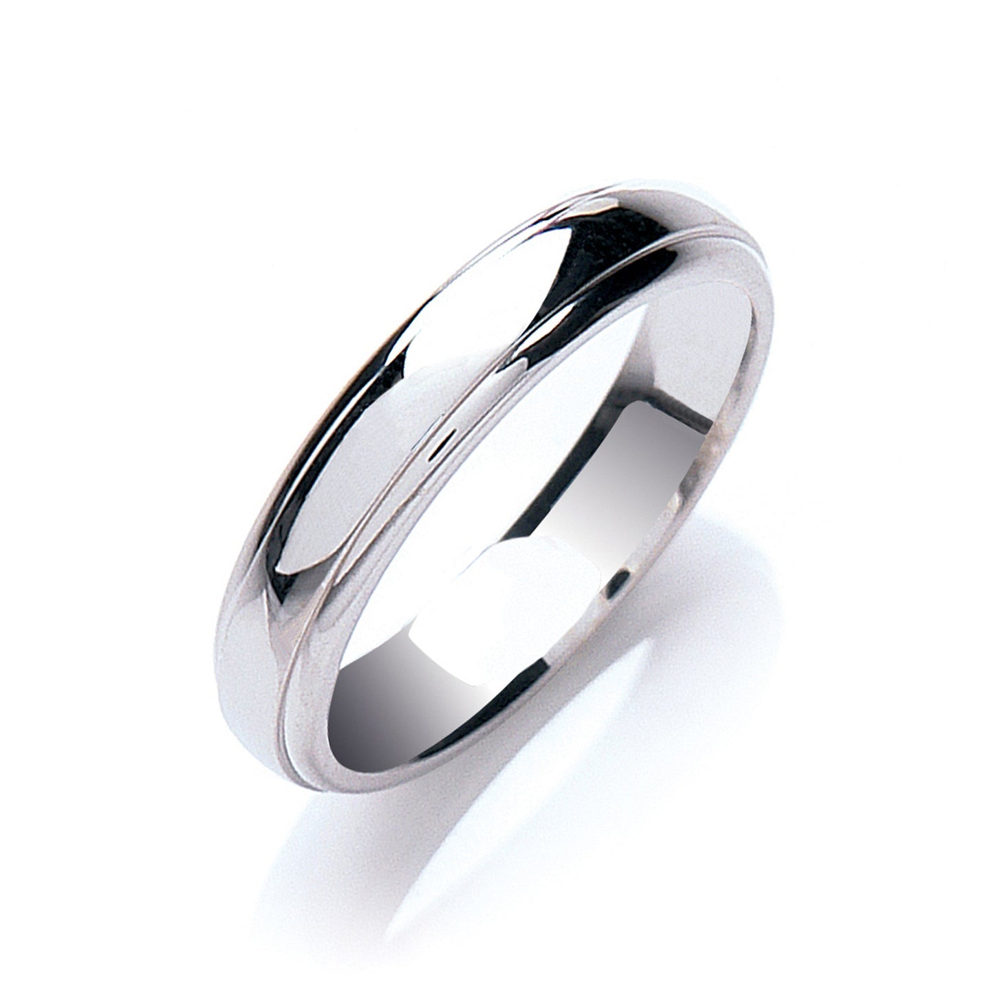 4mm Court Track Edge Wedding Band - Palladium 950
