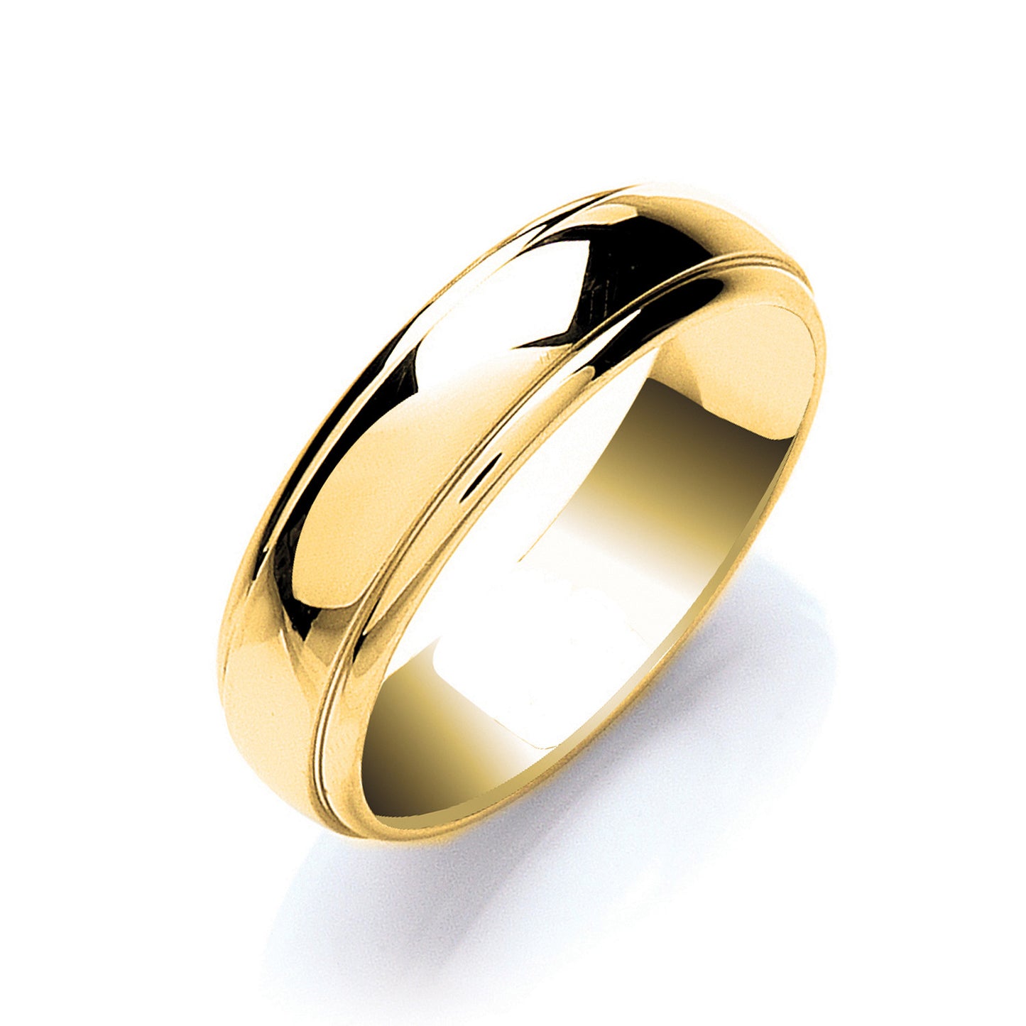 6mm Court Track Edge Wedding Band - Palladium 950