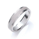 5mm Flat Court Mill Grain Centre Wedding Band
