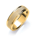 7mm Flat Court Mill Grain Centre Wedding Band