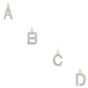 Yellow Gold Medium Cubic Zirconia Initial Pendants