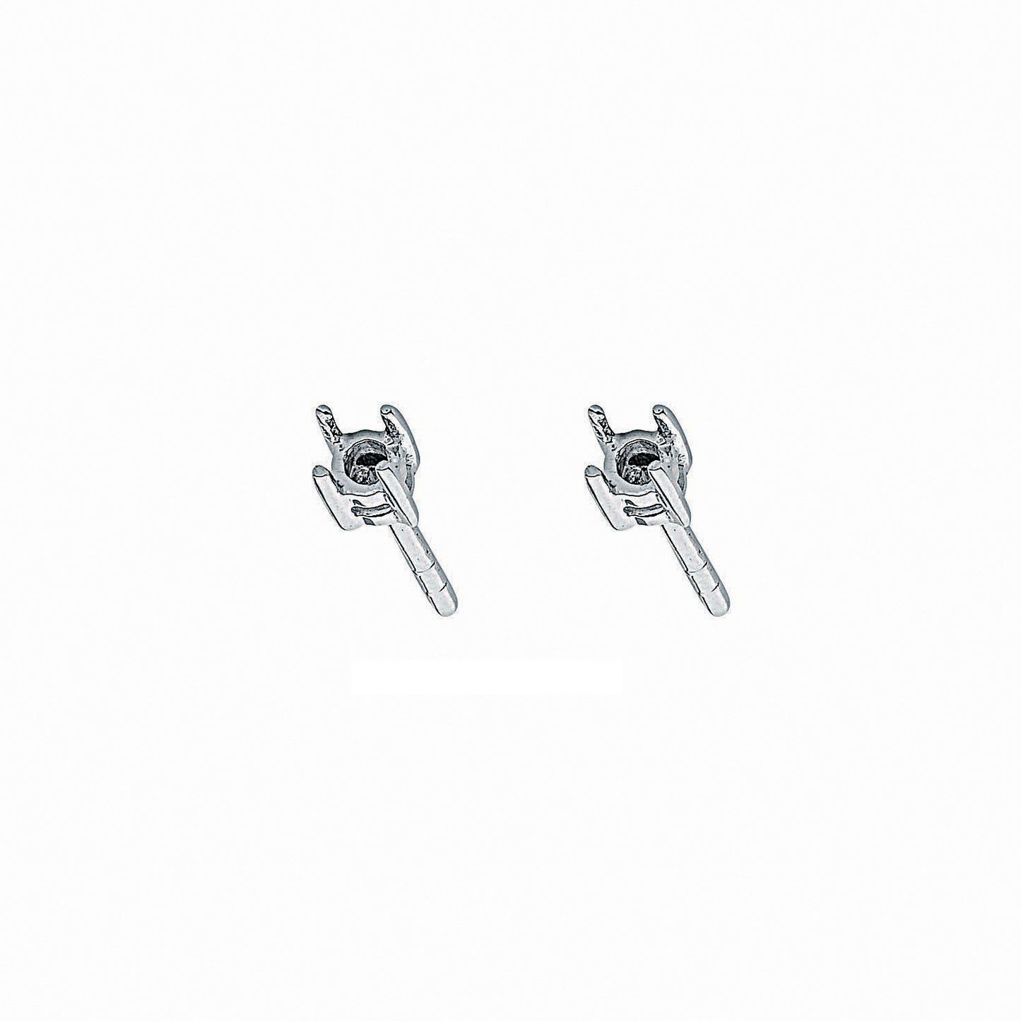 9ct White Gold Earrings Mount 0.15ctw - 9ct Gold