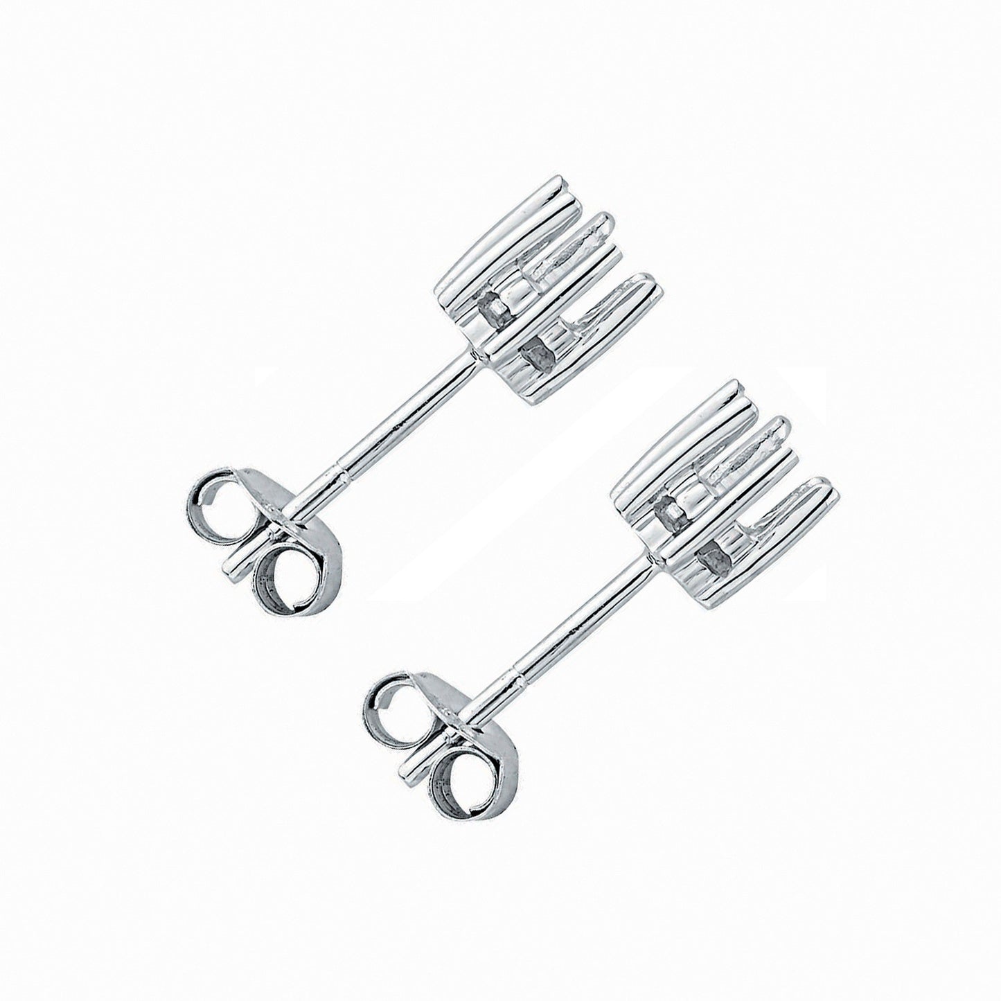18ct White Gold Earrings Mount 0.70-0.75ctw - 18ct Gold