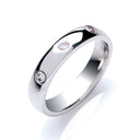 0.12ctw 3st Brilliant Cut Diamond Set 4mm Court Wedding Band