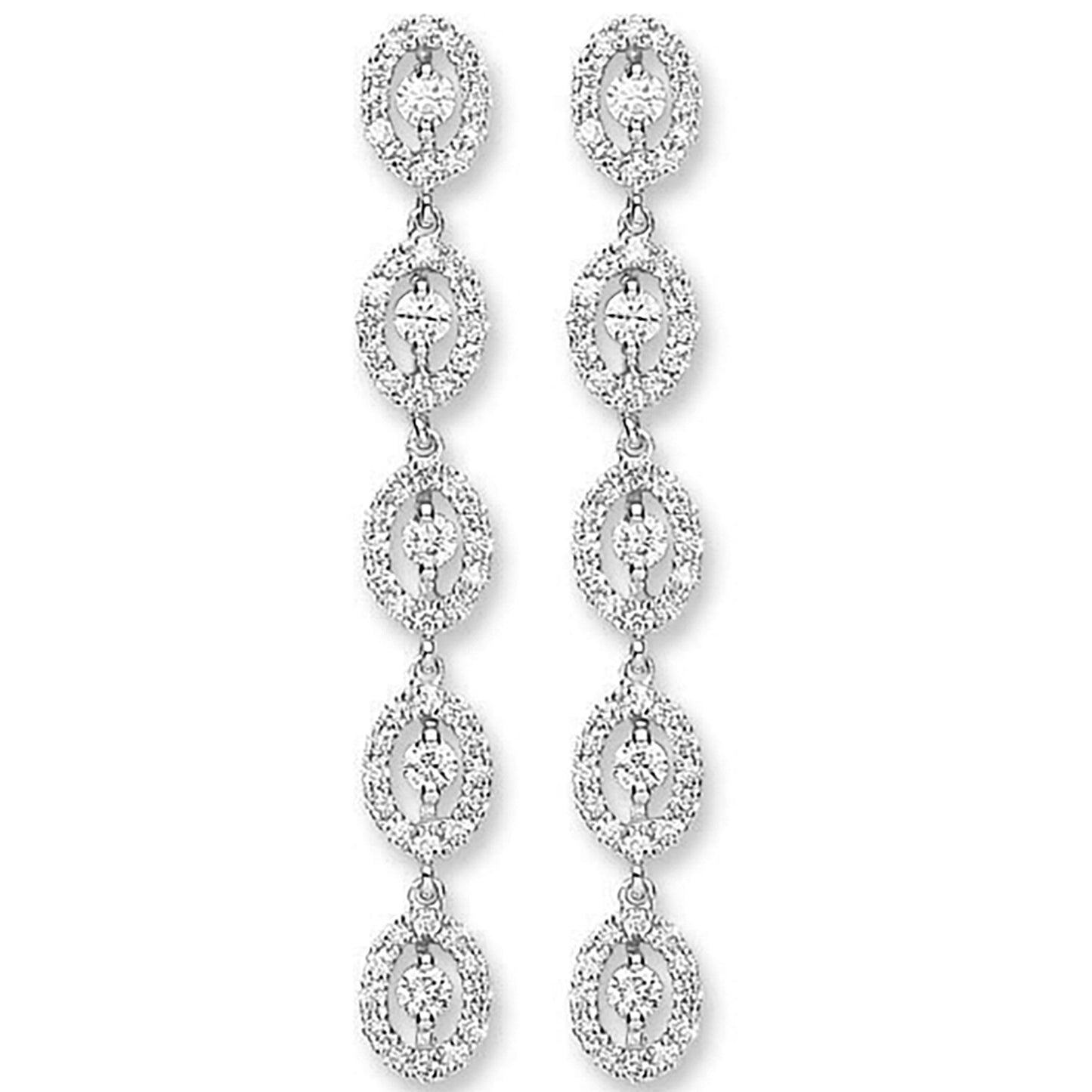 18ct White Gold 1.29ct Diamond Drop Earrings - 18ct Gold