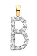 9ct Yellow Gold 0.06ct Diamond B Initial