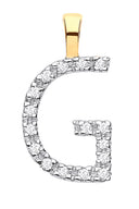 9ct Yellow Gold 0.05ct Diamond G Initial