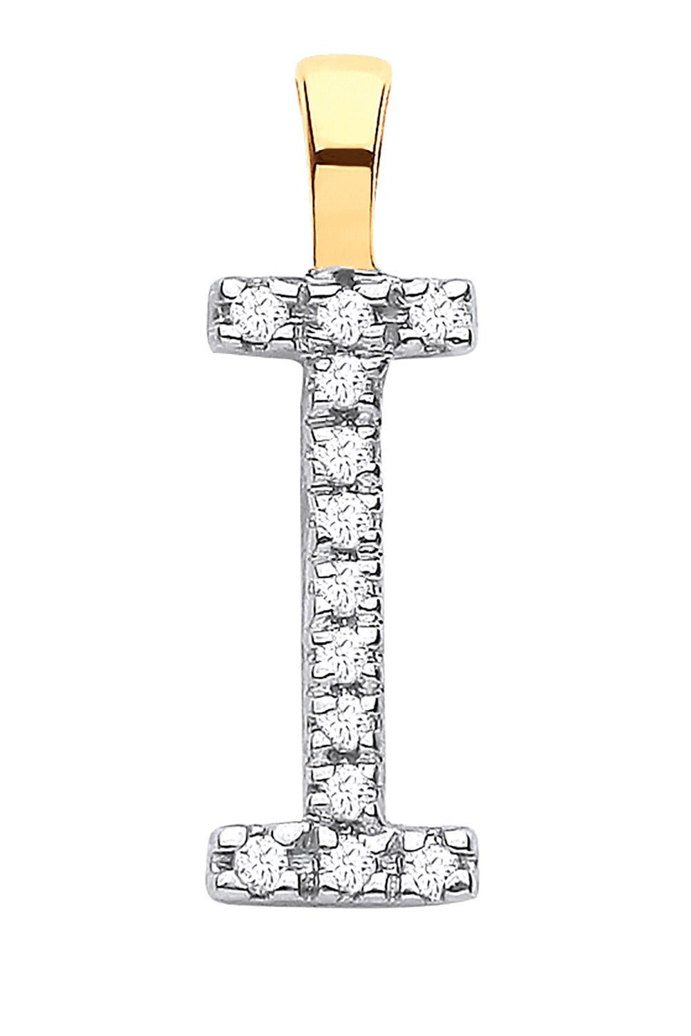 9ct Yellow Gold 0.05ct Diamond I Initial - 9ct Gold