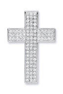 18ct White Gold Pave Set 0.80ct Diamond Cross