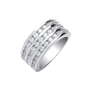 18ct White Gold 3 Rows D.1.50ctw Diamond Ring