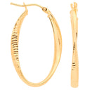 Yellow Gold Oval Twist Ribbed & Plain