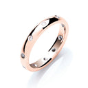 0.20ctw 10st Brilliant Cut Diamond Set 3mm Court Wedding Band