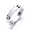 0.33ctw 3st P/C Diamond Set 4mm Flat Court Wedding Band