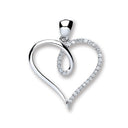 9ct White Gold 0.10ct Diamond Heart Pendant