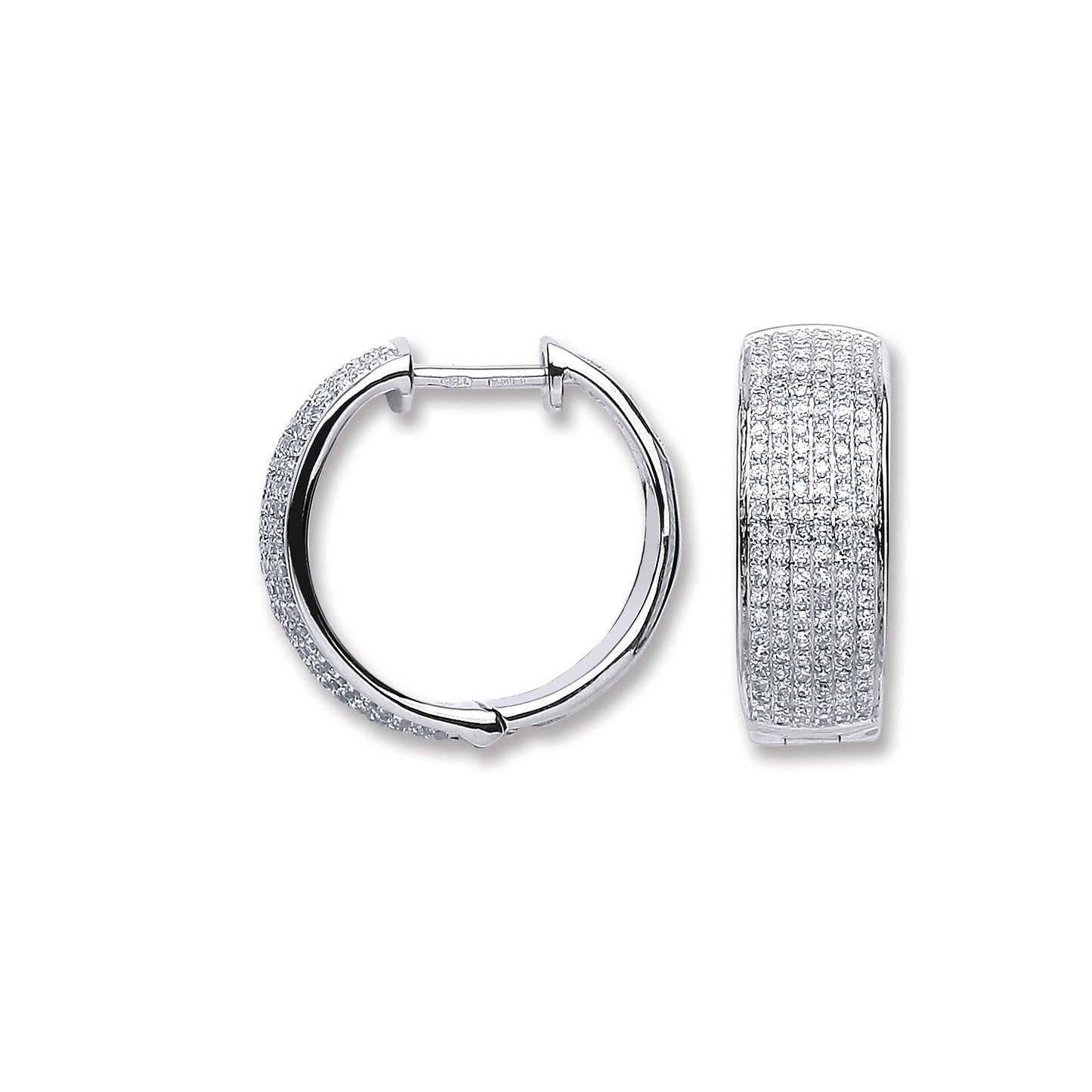 18ct White Gold 0.55ct Diamond Hoop Earrings - 18ct Gold