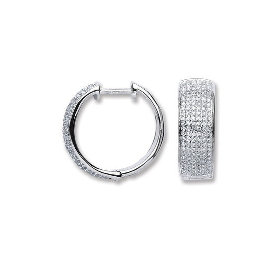 18ct White Gold 0.55ct Diamond Hoop Earrings - 18ct Gold