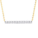 9ct Yellow Gold 0.20ct Diamond Bar Necklace (chain 17")
