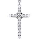 Large Silver Claw Set Cubic Zirconias Cross
