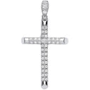Silver Large Cubic Zirconia Cross