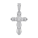 Silver Big Fancy Cubic Zirconia Cross