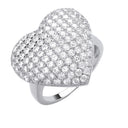 Silver Large Cubic Zirconia Heart Ring