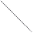 Silver 7mm Cubic Zirconia Set Rope Chain