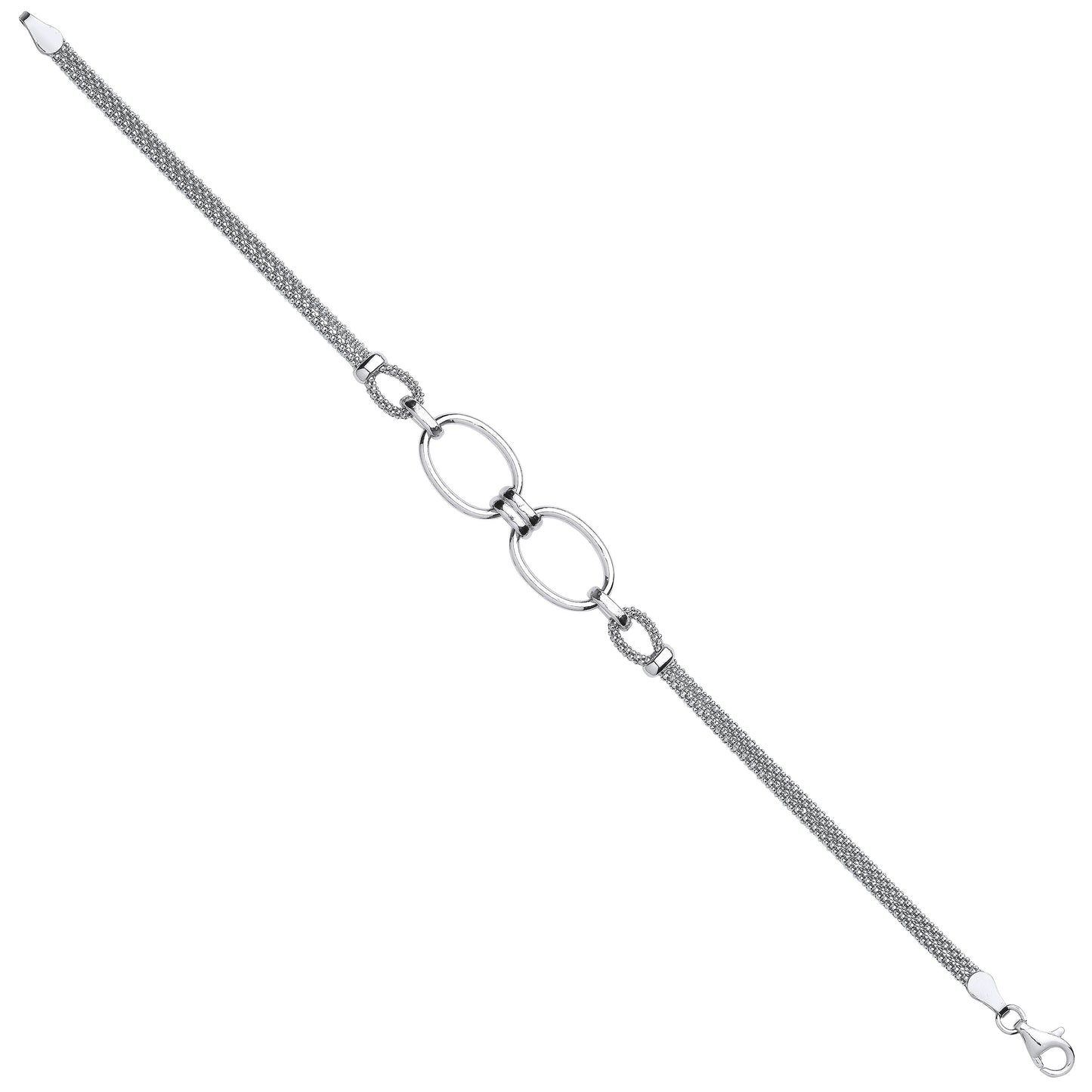 Silver oval circles bracelet - Silver