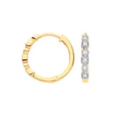 9ct Yellow Gold Round 0.10ctw Diamond Hoops
