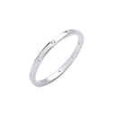 Silver Cubic Zirconias Court Shape 2mm Wedding Band