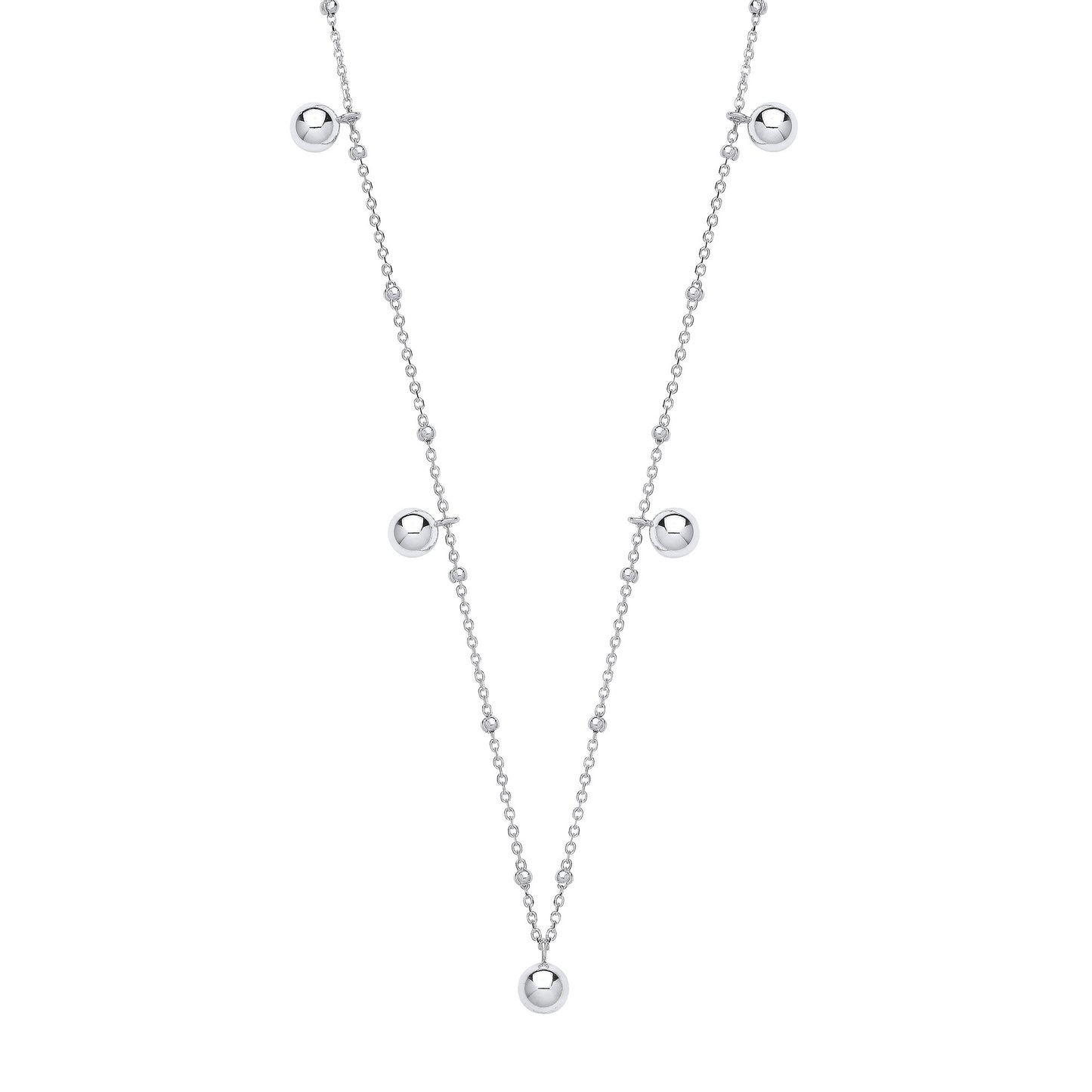 Silver Ball Necklace - Silver