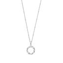 Silver Twisted Circle Of Life Pendant on Beaded Necklace