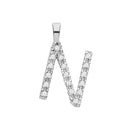 9ct White Gold 0.05ct Diamond N Initial