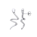 Silver Snake Cubic Zirconia Drop Earrings