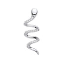 Silver Snake Cubic Zirconia Drop Pendant