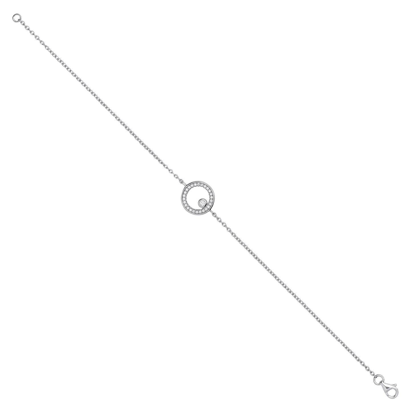 Silver Circle of Life Cubic Zirconia Ladies Bracelet - Silver