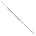 Silver Circle of Life Cubic Zirconia Ladies Curb Bracelet