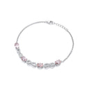 Morganite Oval Cubic Zirconias Infinity Ladies Silver Bracelet