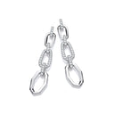 Hollow Links Cubic Zirconia Drop Earrings